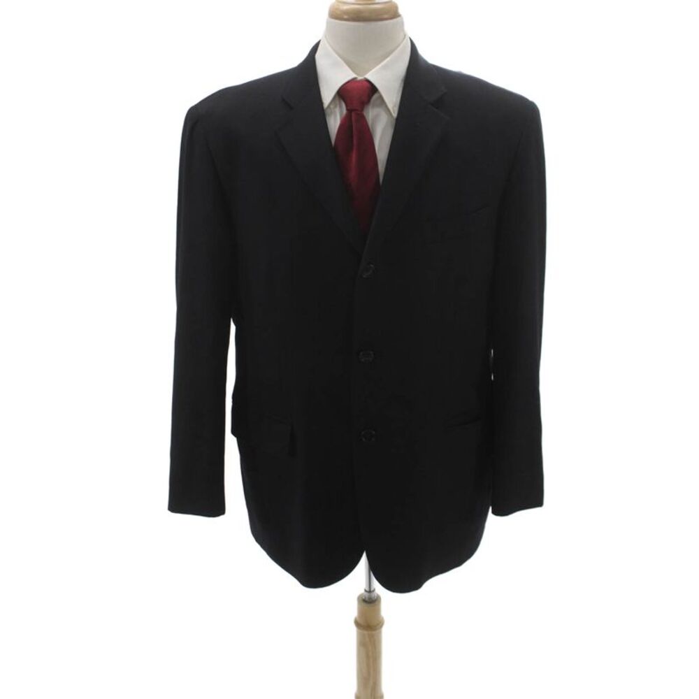 Missoni Mens 2 Piece Suit Jacket Black Virgin Wool Size 42